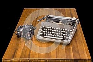 Vintage journalist`s desk